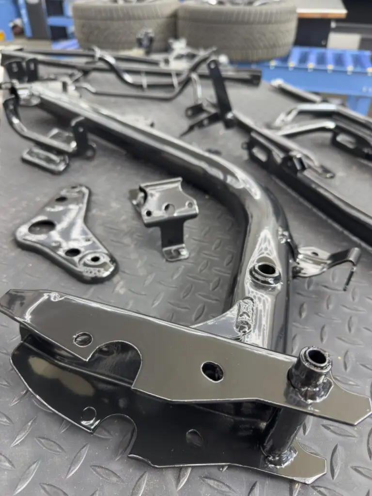 Simson Motorradrahmen Pulverbeschichtung